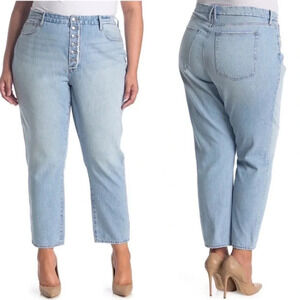 New GOOD AMERICAN Good Vintage Exposed Buttons Jean
GWEB79RT plus size blue403